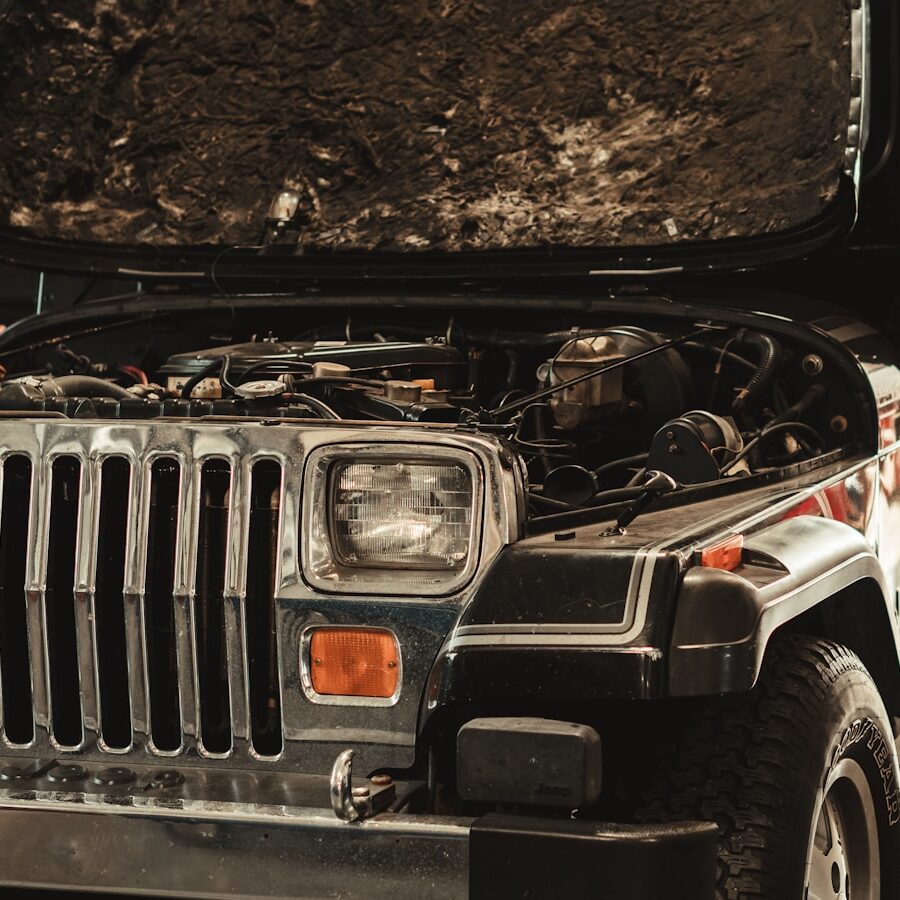 black and silver jeep wrangler